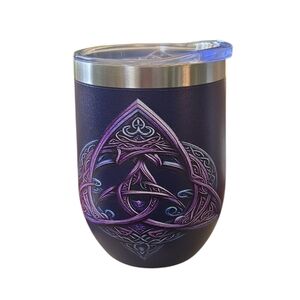 Purple Celtic Knot Stainless Steel Insulated Tumbler with Lid